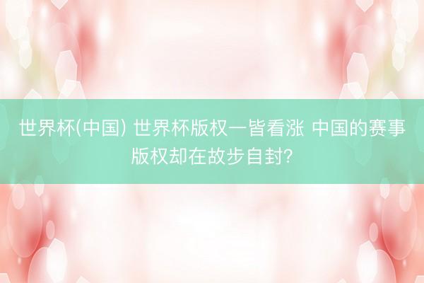 世界杯(中国) 世界杯版权一皆看涨 中国的赛事版权却在故步自封？
