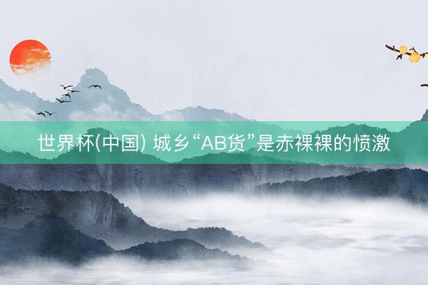 世界杯(中国) 城乡“AB货”是赤裸裸的愤激