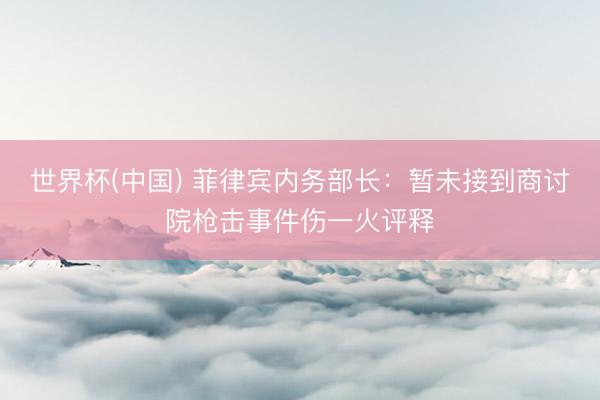 世界杯(中国) 菲律宾内务部长：暂未接到商讨院枪击事件伤一火评释