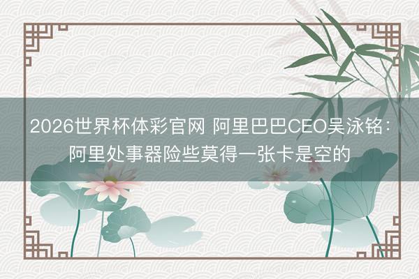 2026世界杯体彩官网 阿里巴巴CEO吴泳铭：阿里处事器险些莫得一张卡是空的