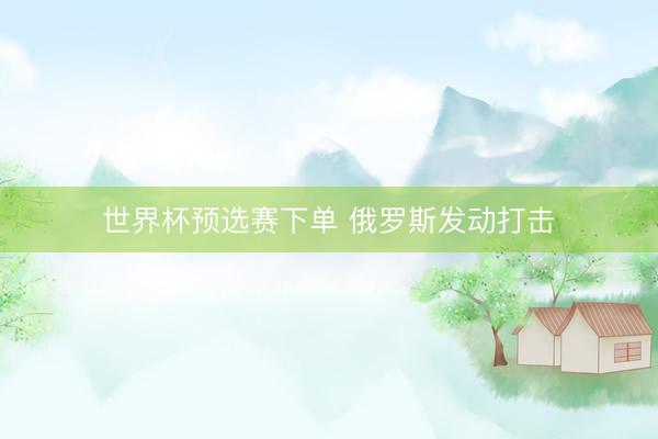 世界杯预选赛下单 俄罗斯发动打击