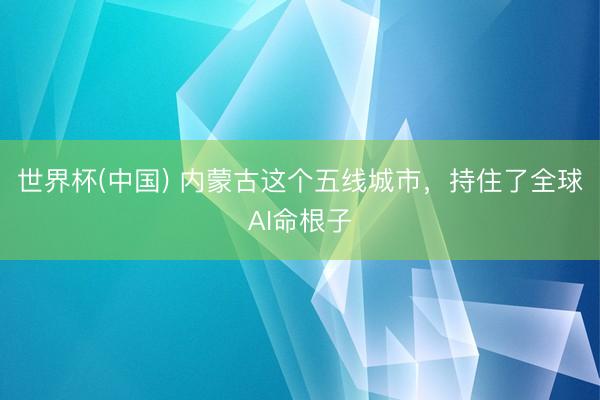 世界杯(中国) 内蒙古这个五线城市，持住了全球AI命根子