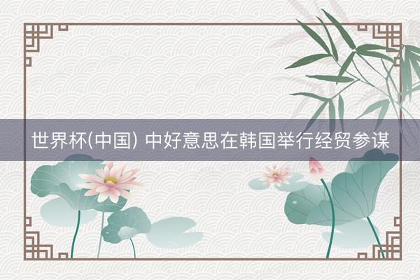 世界杯(中国) 中好意思在韩国举行经贸参谋