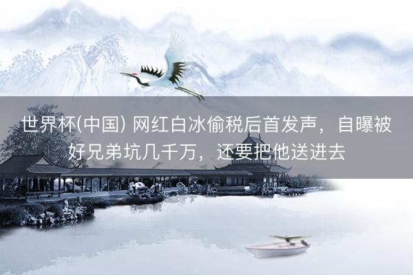 世界杯(中国) 网红白冰偷税后首发声，自曝被好兄弟坑几千万，还要把他送进去