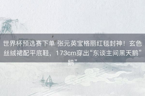 世界杯预选赛下单 张元英宝格丽红毯封神！玄色丝绒裙配平底鞋，173cm穿出“东谈主间黑天鹅”