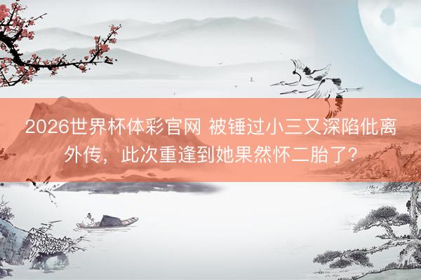 2026世界杯体彩官网 被锤过小三又深陷仳离外传，此次重逢到她果然怀二胎了？