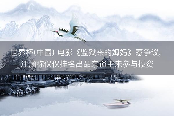 世界杯(中国) 电影《监狱来的姆妈》惹争议， 汪涵称仅仅挂名出品东谈主未参与投资