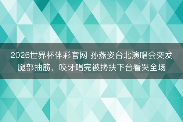 2026世界杯体彩官网 孙燕姿台北演唱会突发腿部抽筋，咬牙唱完被搀扶下台看哭全场