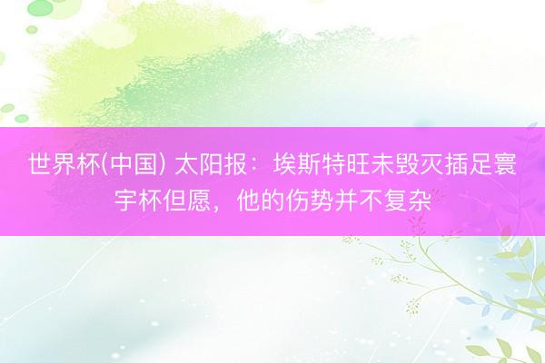 世界杯(中国) 太阳报：埃斯特旺未毁灭插足寰宇杯但愿，他的伤势并不复杂