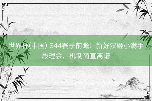 世界杯(中国) S44赛季前瞻！新好汉姬小满手段理会，机制简直离谱