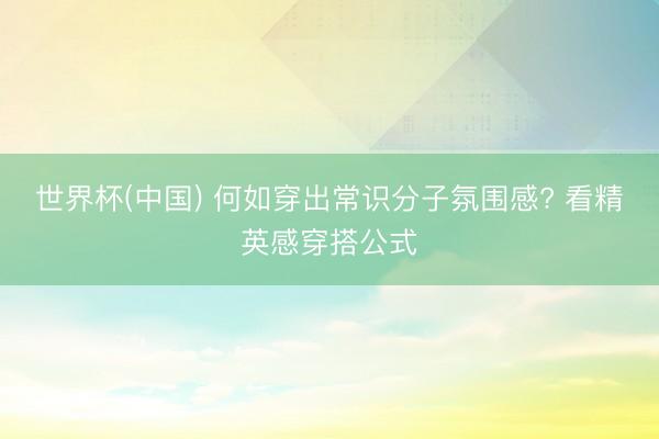 世界杯(中国) 何如穿出常识分子氛围感? 看精英感穿搭公式