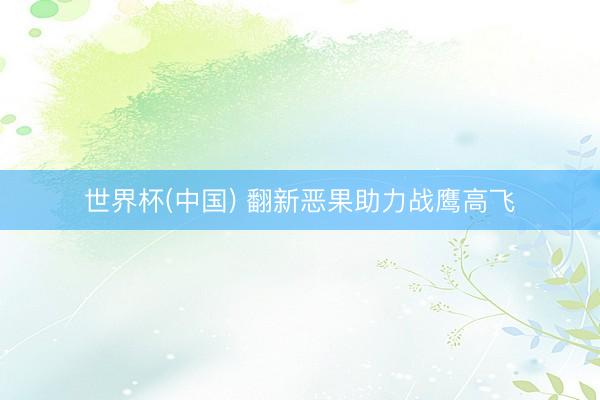 世界杯(中国) 翻新恶果助力战鹰高飞