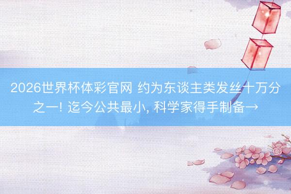 2026世界杯体彩官网 约为东谈主类发丝十万分之一! 迄今公共最小， 科学家得手制备→