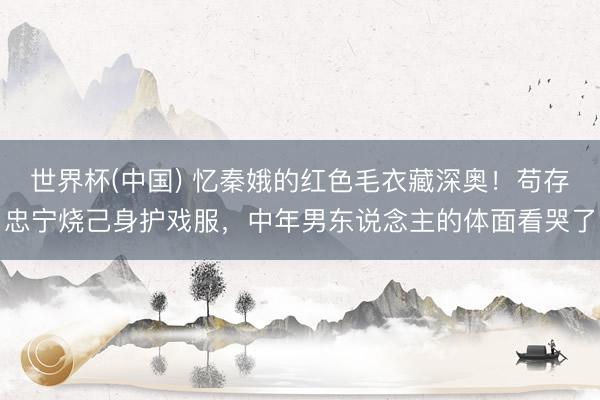 世界杯(中国) 忆秦娥的红色毛衣藏深奥!苟存忠宁烧己身护戏服,中年男东说念主的体面看哭了